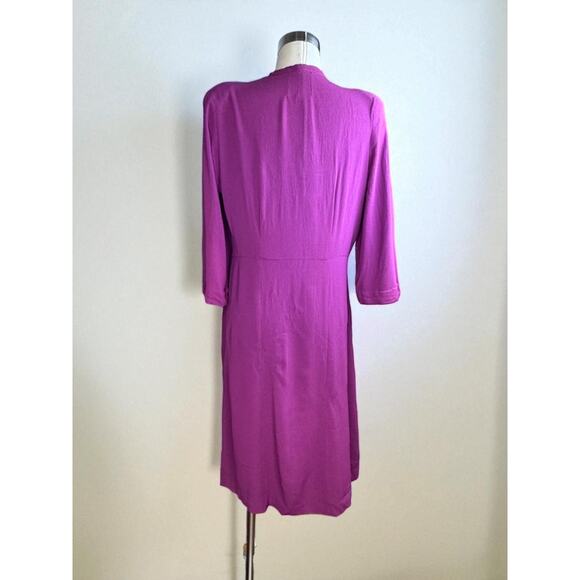 Vintage 1940s Dress Peplum Sequined Plus Sized Crepe Sequin Purple XL 1X - Picture 3 of 8